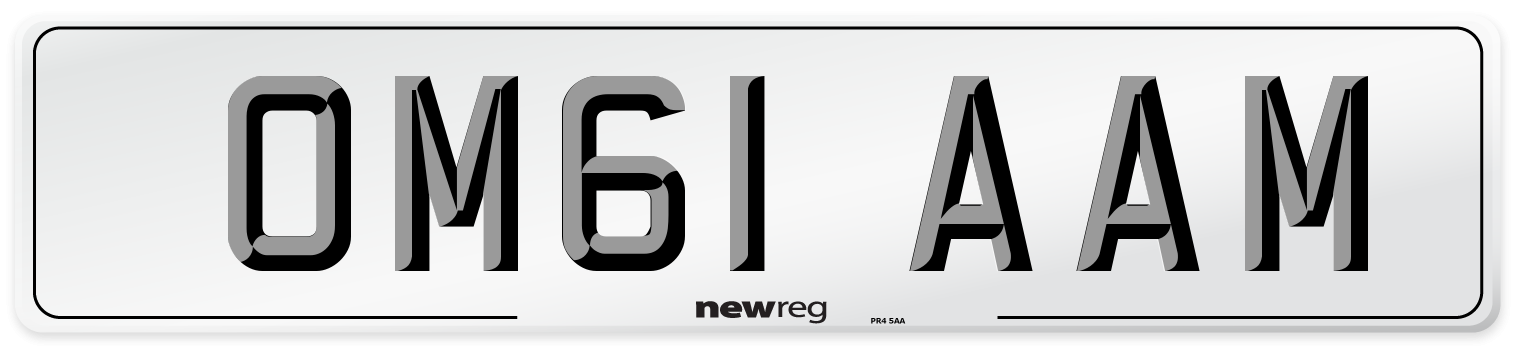 OM61 AAM Number Plate from New Reg